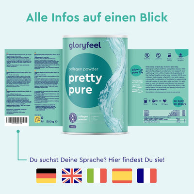 Kollagen Pulver Pretty Pure Sprachen