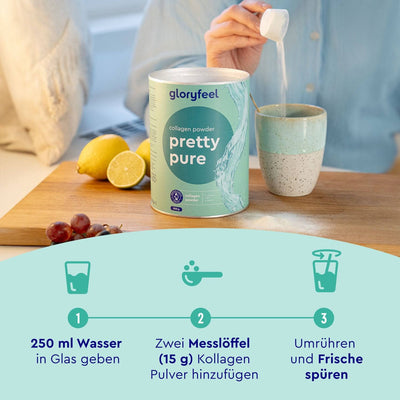 Kollagen Pulver Pretty Pure Zubereitung